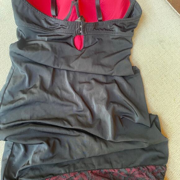 Marilyn Monroe size large Wine red and black lace lingerie stretchy soft sexy - Picture 2 of 6